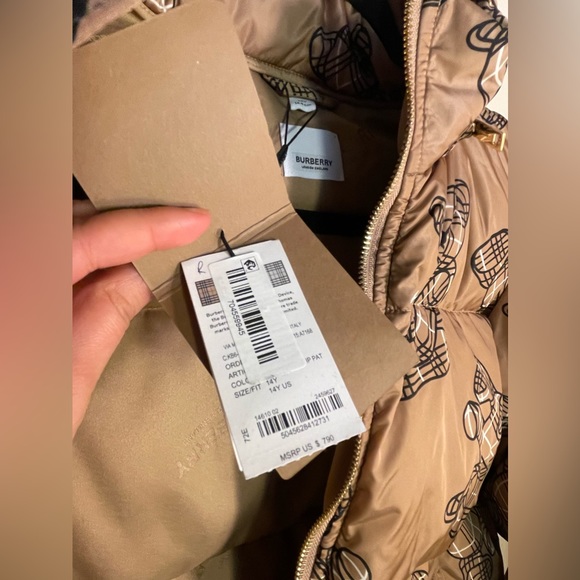 BURBERRY Thomas Bear Puffer Jacket Size 14y - Picture 7 of 14